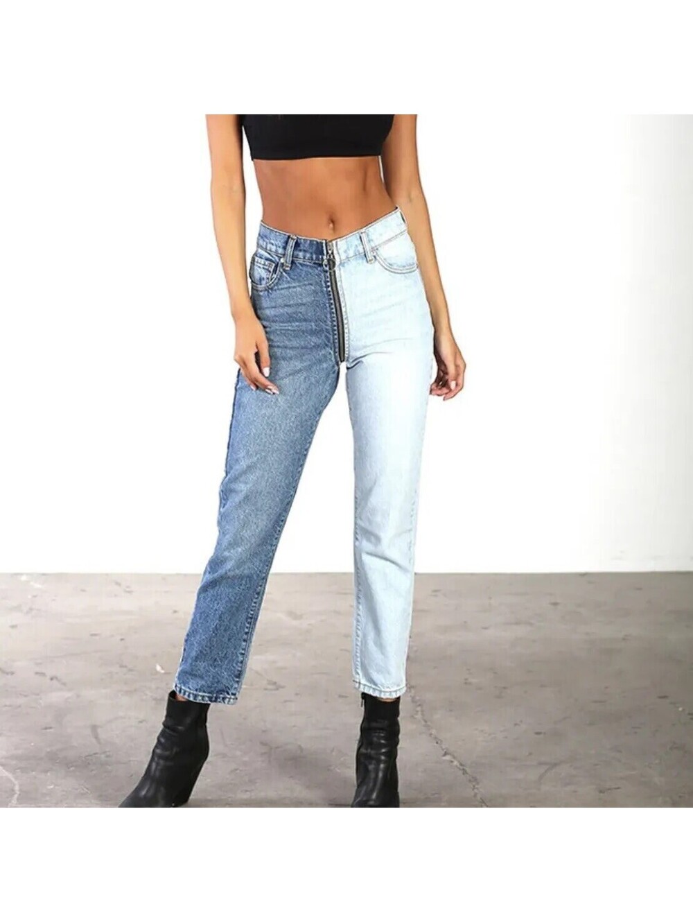 Revice Yin Yang Two-Tone Zipper Jeans - Size 27